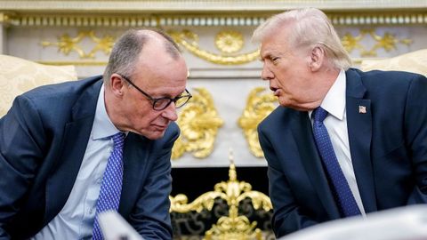 Donald Trump�y el�canciller alem�n Friedrich Merz.