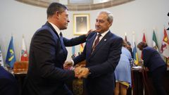 Tom� y Besteiro en 2019 en Lugo, durante la toma de posesi�n de la corporaci�n de la Diputaci�n