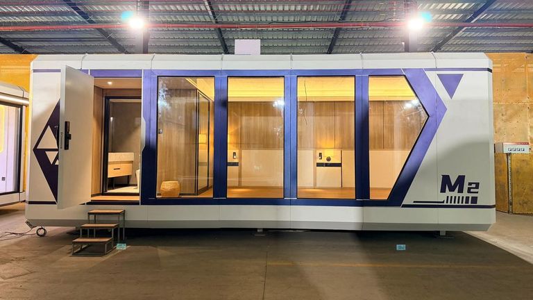 Modelo ensamblable de casa cápsula, con envío de las piezas en kit, de la empresa multinacional China Lesso Group Holdings Company Ltd. que comercializará la firma gallega Caslua.