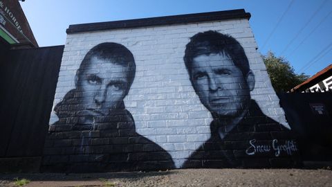 Un mural de Oasis en Whitefield, cerca de Manchester