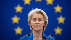 Ursula von der Leyen, durante la sesin en la Eurocmara