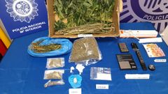 Elementos requisados por la policia en la operación antidroga