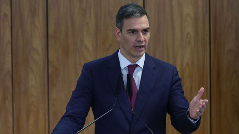 El presidente del Gobierno, Pedro S�nchez, este mi�rcoles en una visita institucional al presidente de Brasil, Lula da Silva.