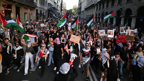 Manifestacin en apoyo a Gaza en Barcelona