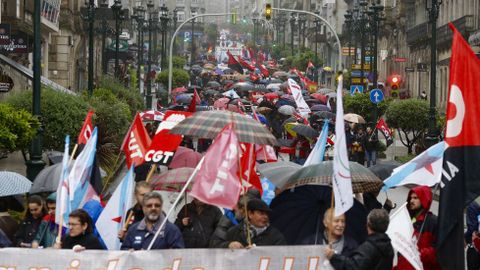 Manifestación del la CUT, CNT y CGT en Vigo.