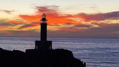 Atardecer en el faro de punta Nariga en Malpica