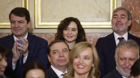 La presidenta madrilea, Isabel Daz Ayuso, durante el acto de homenaje a la Constitucin