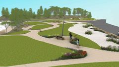 Infograf�a del futuro parque que se construir� en la �parcela de los circos� en Mollavao