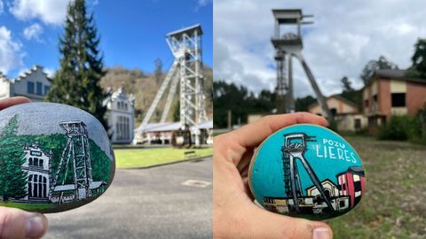 Una vez pintadas las piedras, a Santi Villa le gusta fotografiar las mismas en el lugar que se ha inspirado