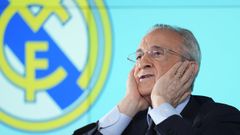 Florentino P�rez, durante su rueda de prensa del pasado martes.