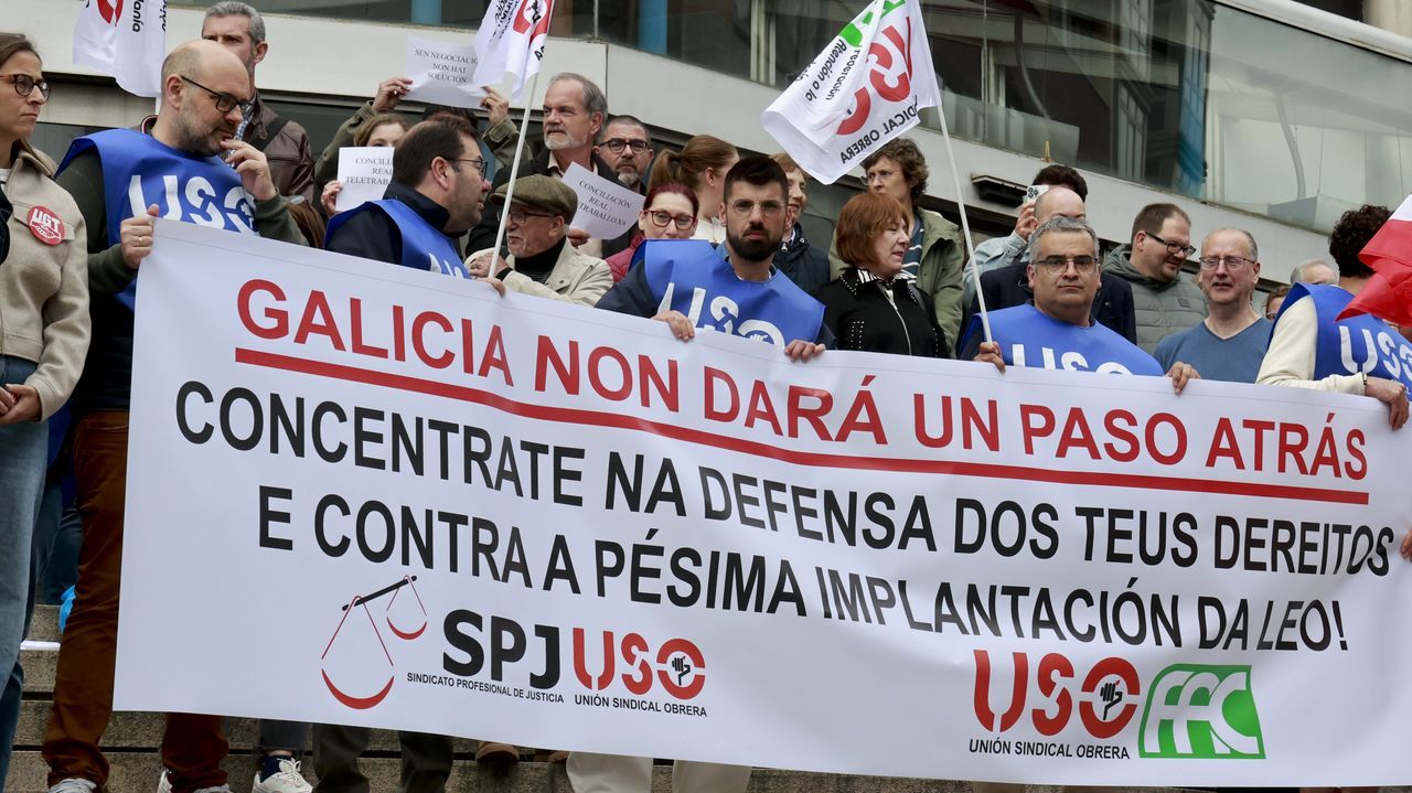 Personal de justicia denuncia en A Coruña el «caos y colapso» del servicio público por la implantación de la Ley de Eficiencia Organizativa