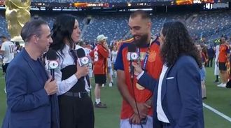 Los futbolistas Jennifer Hermoso y Borja Iglesias, tras la final del Mundial, el domingo.