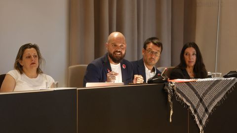 Ivn Puentes (PSOE), durante el pleno de este lunes en Pontevedra