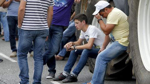 Im�genes de la tractorada en Santiago.