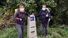 Sandra Sancho y Marc Gimnez, peregrinos catalanes, a su paso por Abadn 