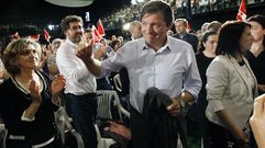 Mar�a Luisa Carcedo con Javier Fern�ndez y Adriana Lastra durante un mitin de campa�a del PSOE.Mar�a Luisa Carcedo con Javier Fern�ndez y Adriana Lastra durante un mitin de campa�a del PSOE 