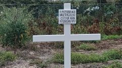 Cruz en la leira do Pacho, en Arou, en memoria de los nufragos.