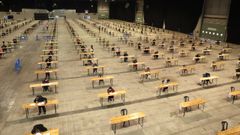 Opositores examin�ndose el pasado 14 de marzo en Silleda