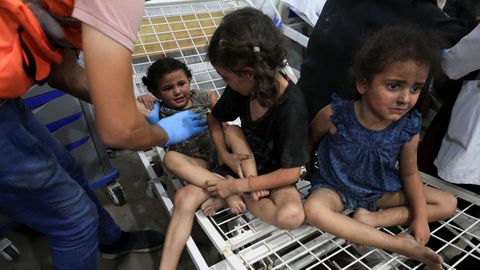 Tres menores palestinos son atendidos tras un ataque israel� en la Franja de Gaza