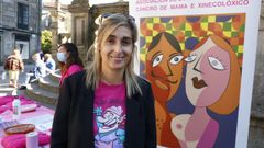Mar�a Mart�nez, trabajadora social de la asociaci�n Adicam, este mi�rcoles, en la plaza de la Peregrina de Pontevedra
