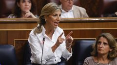 La vicepresidenta del Gobierno, Yolanda Daz, en el Congreso de los Diputados.