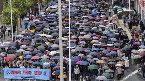 Imagen de la manifestaci�n convocada por las v�ctimas del accidente de Adamuz el pasado 20 de marzo