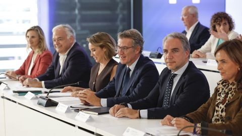 Nez Feijoo, este lunes presidiendo el comit ejecutivo nacional del PP en un hotel de Madrid