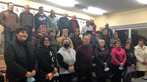 La Coral de Melide en un ensayo en el ao 2022