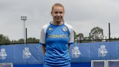 Colette Cavanagh, durante su presentaci�n como jugadora del D�por Abanca.