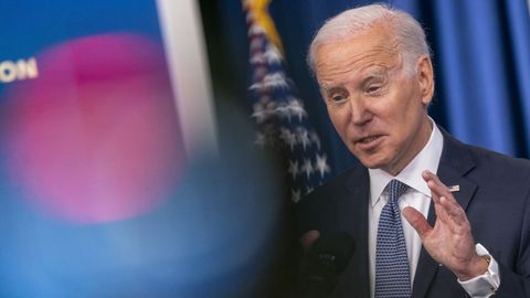 Joe Biden, en la rueda de prensa de este jueves en la Casa Blanca.