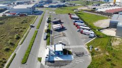 P�rking de camiones en la Ciudad del Transporte del pol�gono industrial de San Cibrao das Vi�as.
