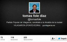 Tom�s Fole aparece en el perfil de su cuenta de Twitter como candidato a la alcald�a.