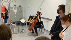 La violonchelista Rouslana Prokopenko, durante su actuaci�n en el Chuac.