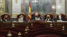  Las magistradas Carmen Lamela y Ana Ferrer, el presidente del tribunal, Juan Ram�n Berdugo G�mez de la Torre, la magistrada Susana Polo y el magistrado ponente, Eduardo de Porres, durante la vista p�blica celebrada este mi�rcoles en el Tribunal Supremo en Madrid 
