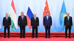 El presidente ruso, Vladimir Putin, entre los miembros de la OCS que se renen en China