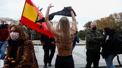 Una manifestante de Femen, en el acto de conmemoracin del 20N