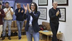 Juanatey y Crujeiras, celebrando el resultado de la primera vuelta