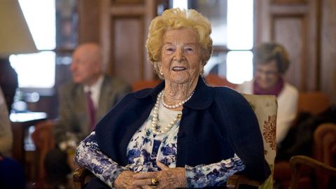 Titina Men�ndez, el dia que cumpli� los 100 a�os.