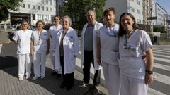 Cristina Pastoriza, Mercedes Mosteiro, Tania Castro, Ana Carmona, Miguel P�rez Font�n, Ang�lica Novo y
Noelia Garc�a, miembros del equipo de di�lisis del Hospital Universitario A Coru�a (Chuac)