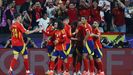 Espaa celebra un gol en el partido contra Georgia en los octavos de final de la Eurocopa