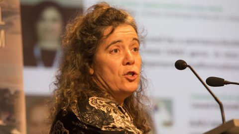Doctora María Jesús Sobrido, presidenta del Comité Científico, durante su intervención