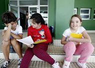 Solo los ni�os de primaria han empezado el curso en el CEIP Ricardo Gasset, en O Incio.