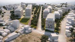 Recreaci�n de c�mo quedar� el residencial de 1.265 viviendas que se construir� en el Sagrado Coraz�n de Lugo a partir del 2028