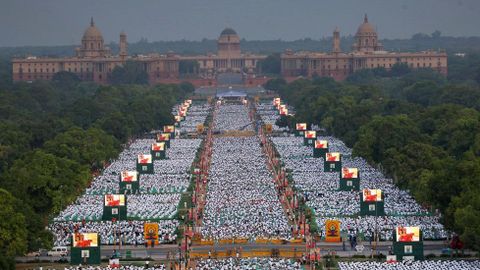 D�a Internacional del Yoya en Nueva Delhi.
