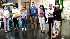 Leticia Bilbao, representante de Fade; Adelia Garc�a, directora provincial de Inspecci�n de Trabajo y Seguridad Social; Nerea Monroy, representante de UGT; Gerardo Arg�elles, representante de CC.OO.;  Kai Solagaistua, jefa de la Unidad Especializada de Seguridad y Salud Laboral de la inspecci�n provincial; Javier Rodr�guez, jefe del �rea de Seguridad en el Trabajo del IAPRL, y la directora del IAPRL Miriam Hern�ndez