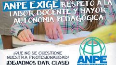 Campa�a de ANPE por la dignificaci�n del profesorado y en contra de la huelga de deberes.Campa�a de ANPE por la dignificaci�n del profesorado y en contra de la huelga de deberes