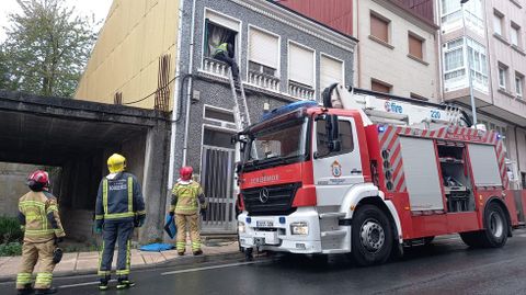 Fotografa de archivo de una intervencin de los bomberos de Chantada