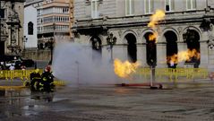Simulacro de incendio en Mar�a Pita