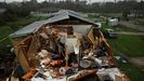 Una de las casas destruidas por el huracn en el condado de St. Lucie, Florida.