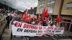 Imagen de archivo de una de las manifestaciones de los trabajadores para defender la planta de Servia.